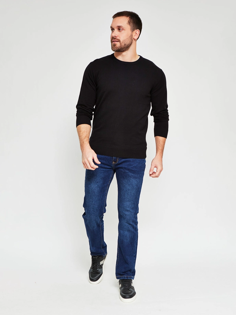 SWEATER HOMBRE KENNETH STEVENS ALGODÓN CUELLO REDONDO BÁSICO - 4