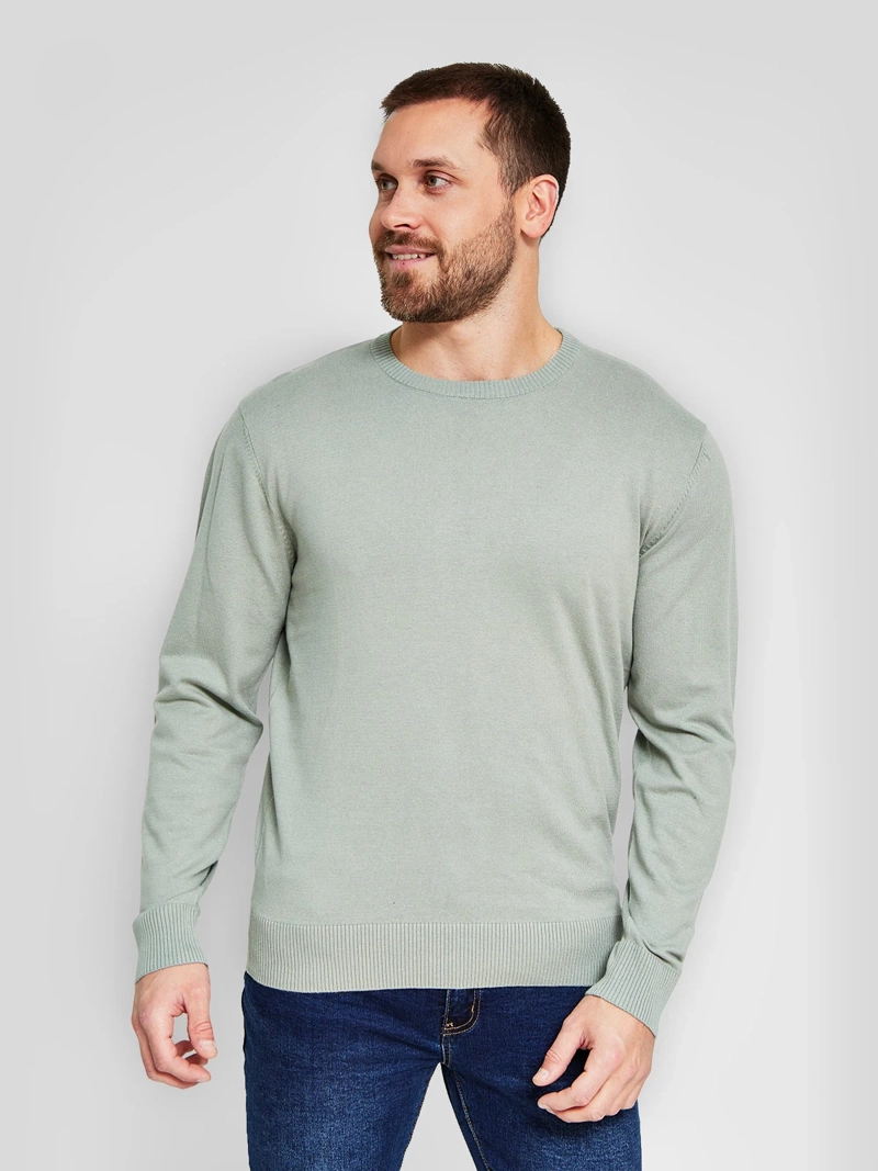 SWEATER HOMBRE KENNETH STEVENS ALGODÓN CUELLO REDONDO BÁSICO - 1
