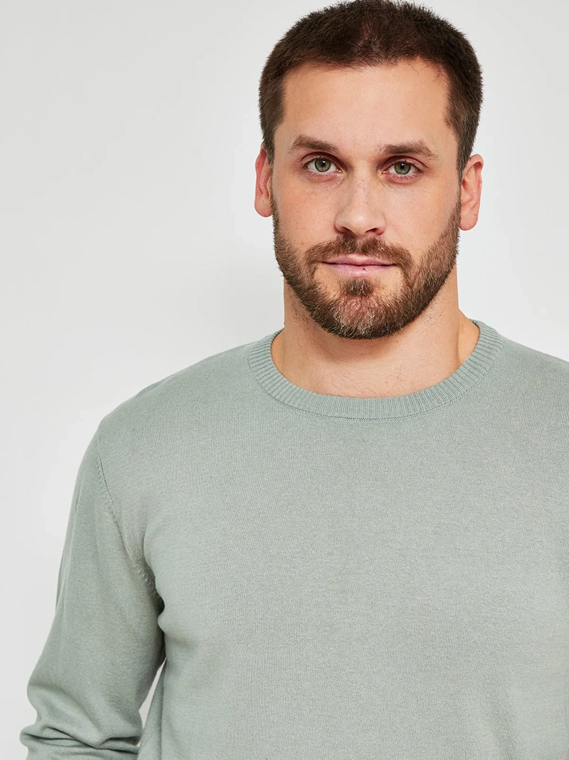 SWEATER HOMBRE KENNETH STEVENS ALGODÓN CUELLO REDONDO BÁSICO - 3