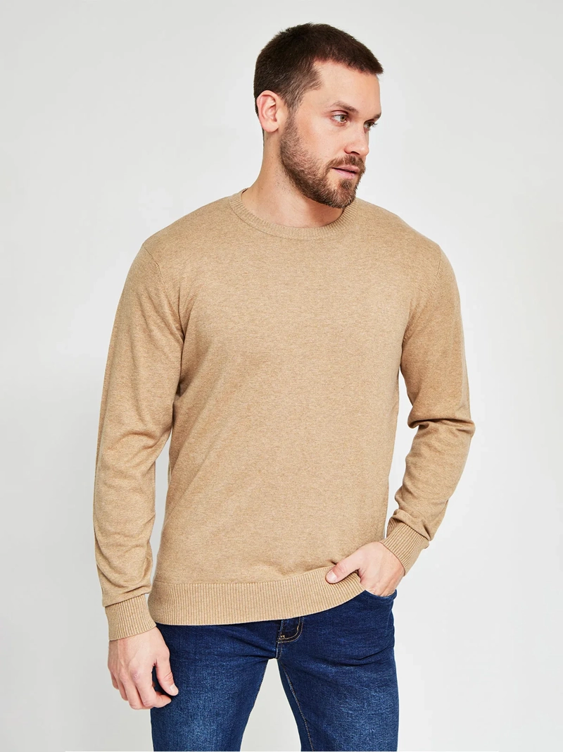 SWEATER HOMBRE KENNETH STEVENS ALGODÓN CUELLO REDONDO BÁSICO - 1