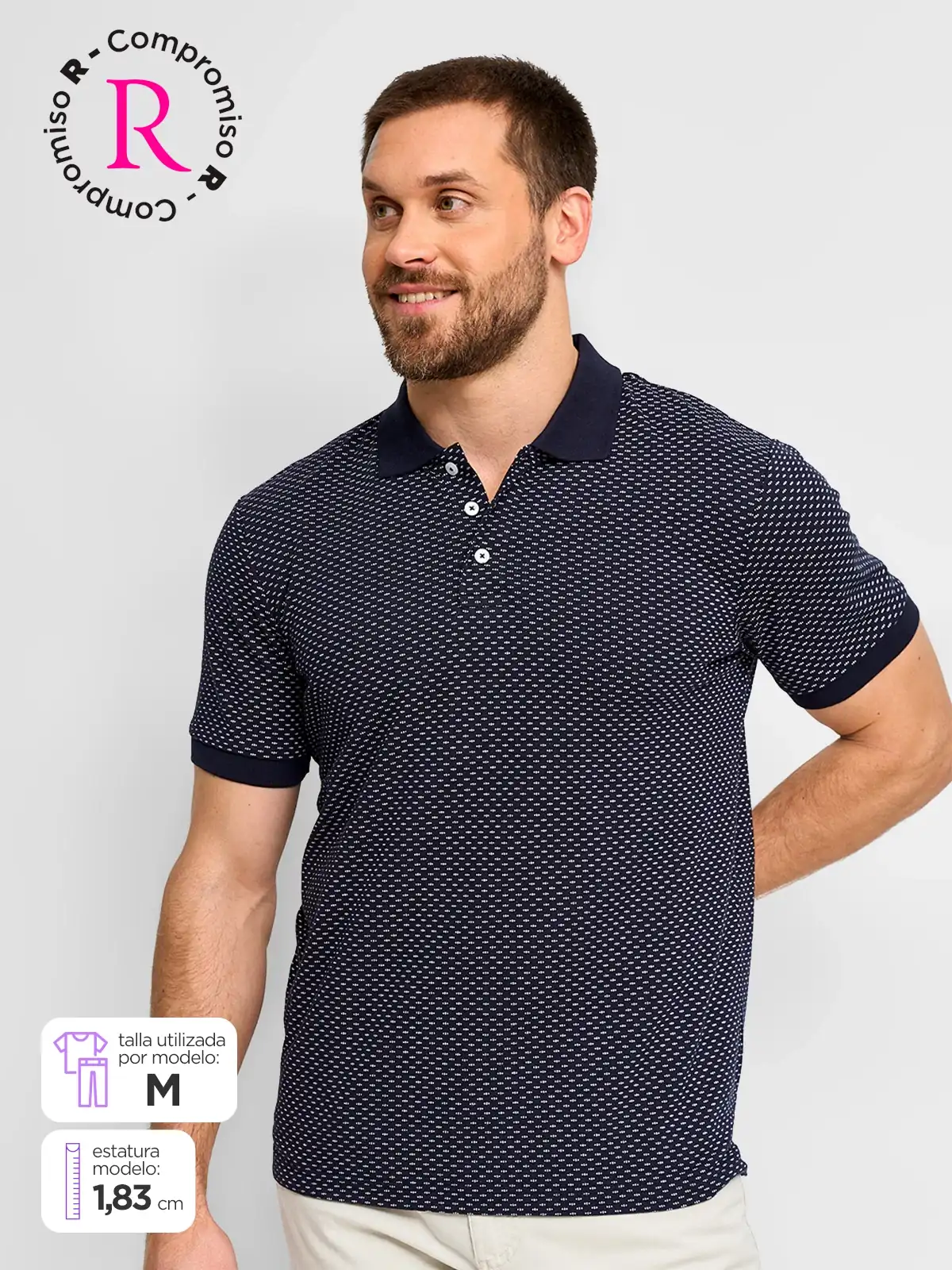 POLERA HOMBRE KENNETH STEVENS ALGODÓN MANGA CORTA PIQUÉ BÁSICA - 1