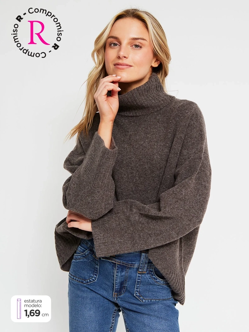 SWEATER MUJER INDEX CUELLO ALTO MANGA LARGA - 1