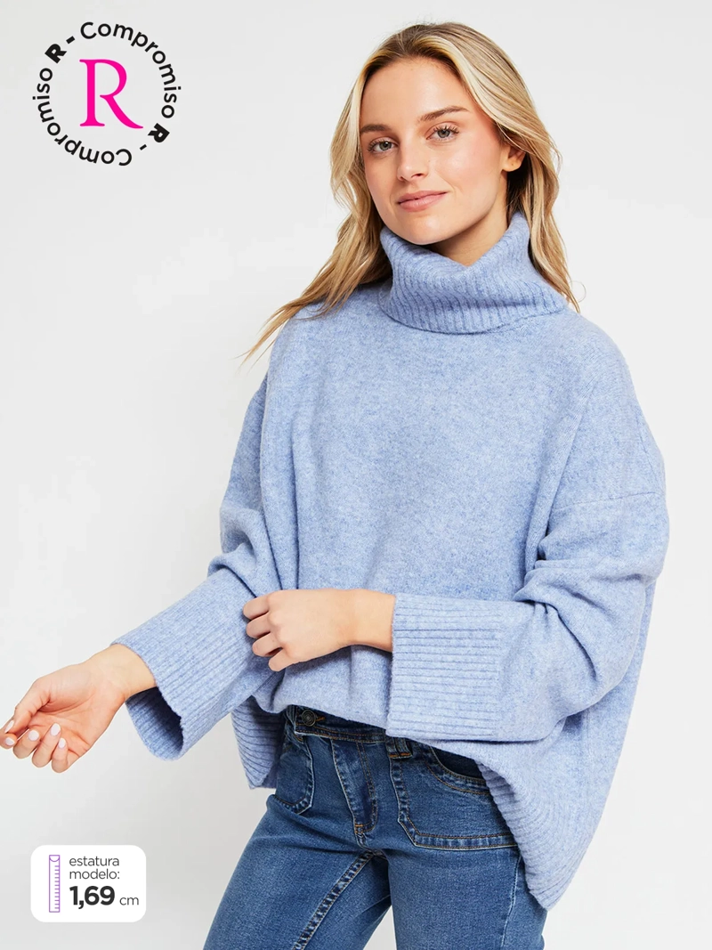 SWEATER MUJER INDEX CUELLO ALTO MANGA LARGA - 1