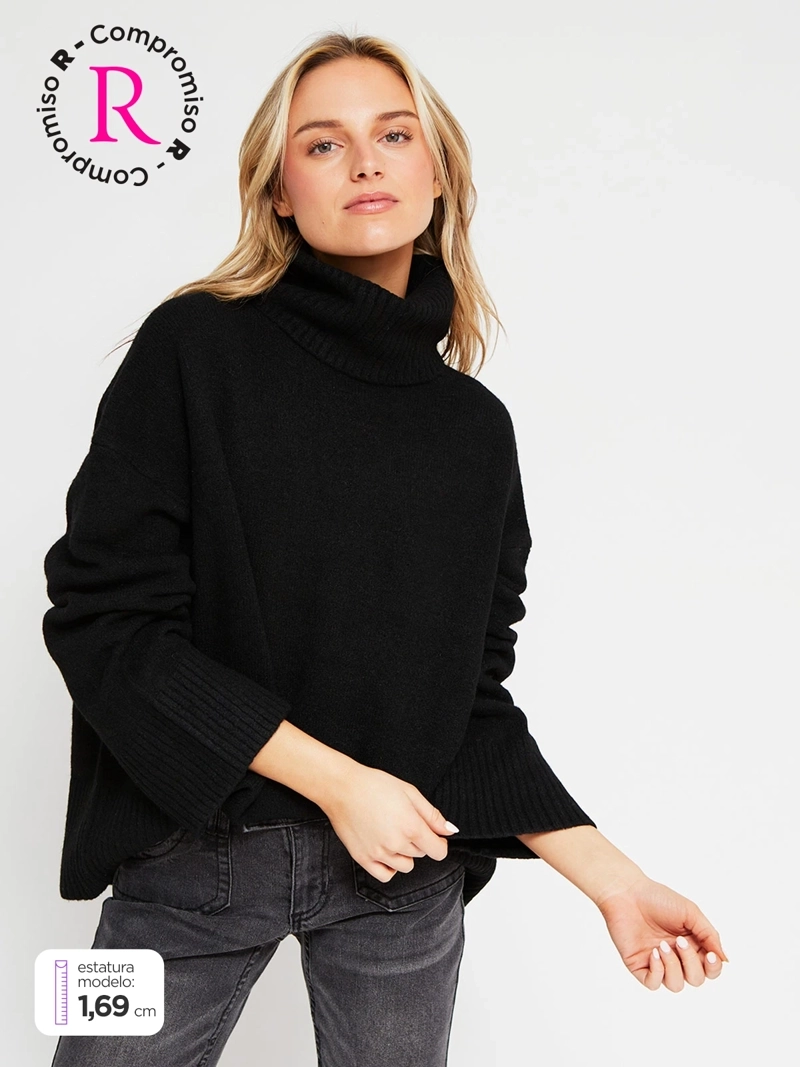 SWEATER MUJER INDEX CUELLO ALTO MANGA LARGA - 1