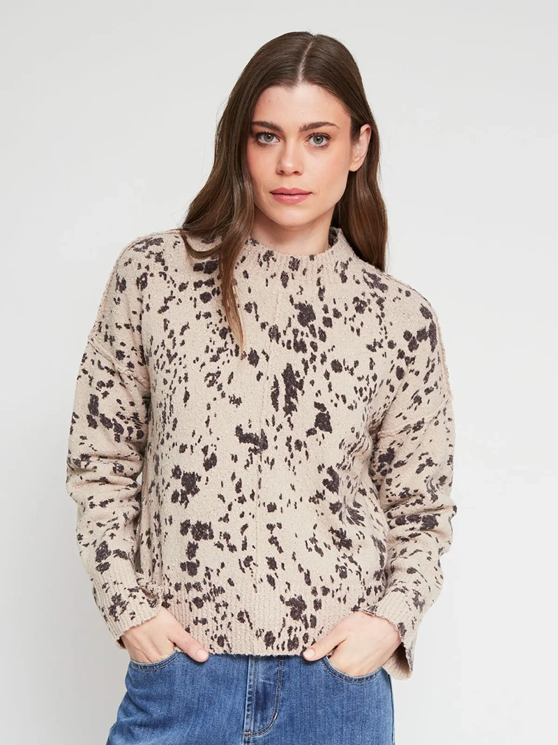 SWEATER MUJER TATIENNE CUELLO ALTO ESTAMPADO - 2