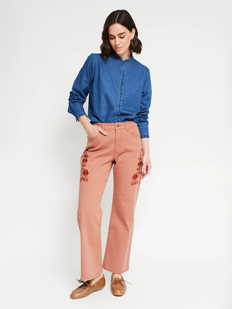 BLUSA MUJER AZIZ ALGODÓN CUELLO RUFFLE - 5
