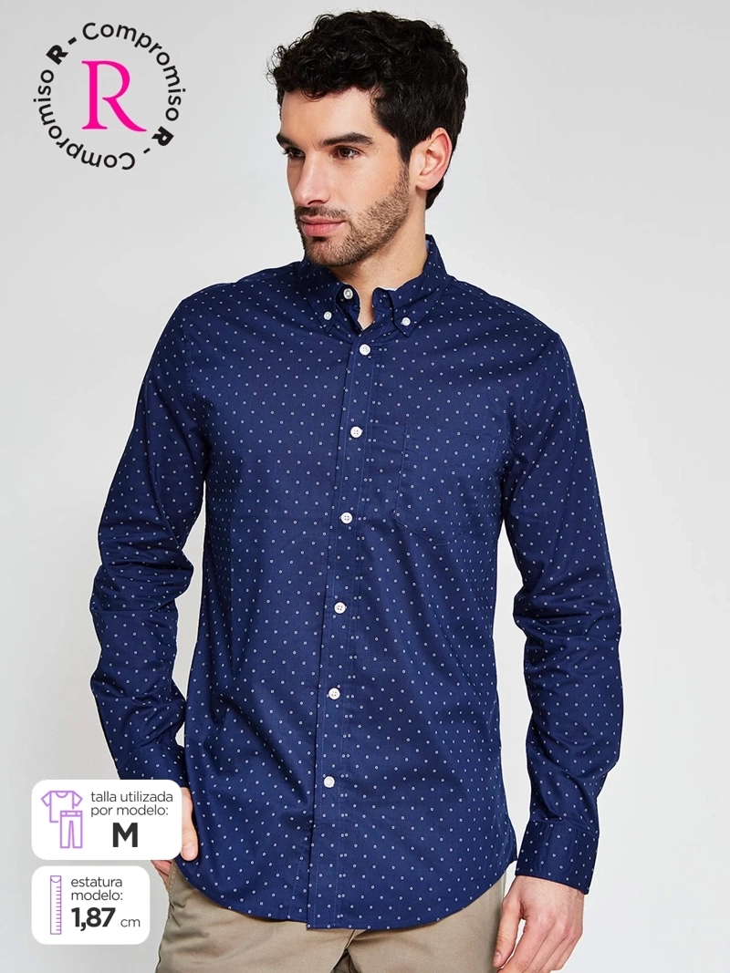 CAMISA HOMBRE KENNETH STEVENS ALGODÓN MANGA LARGA - 1