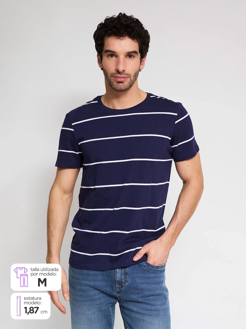 POLERA HOMBRE KENNETH STEVENS ALGODÓN MANGA CORTA - 1