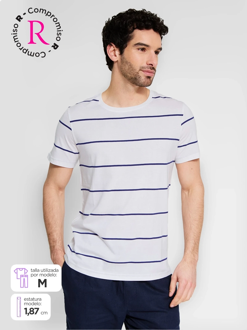 POLERA HOMBRE KENNETH STEVENS ALGODÓN CUELLO REDONDO