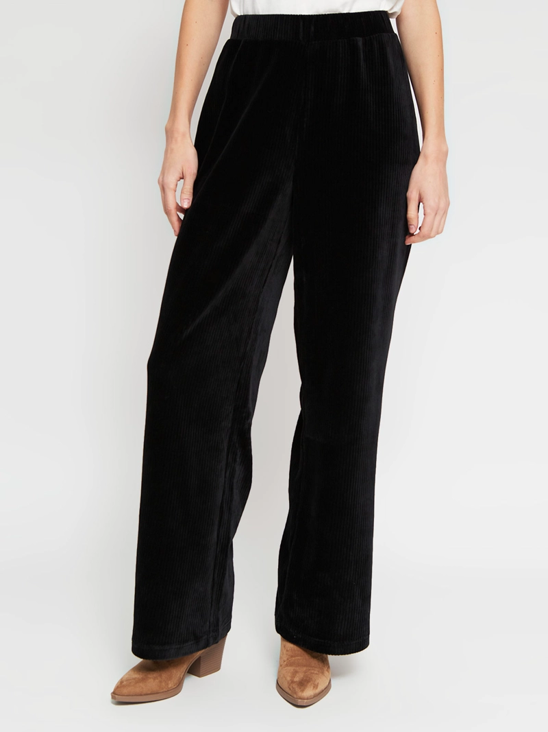 PANTALÓN MUJER AZIZ ALGODÓN TIPO COTELÉ ANCHO FLUIDO - 2