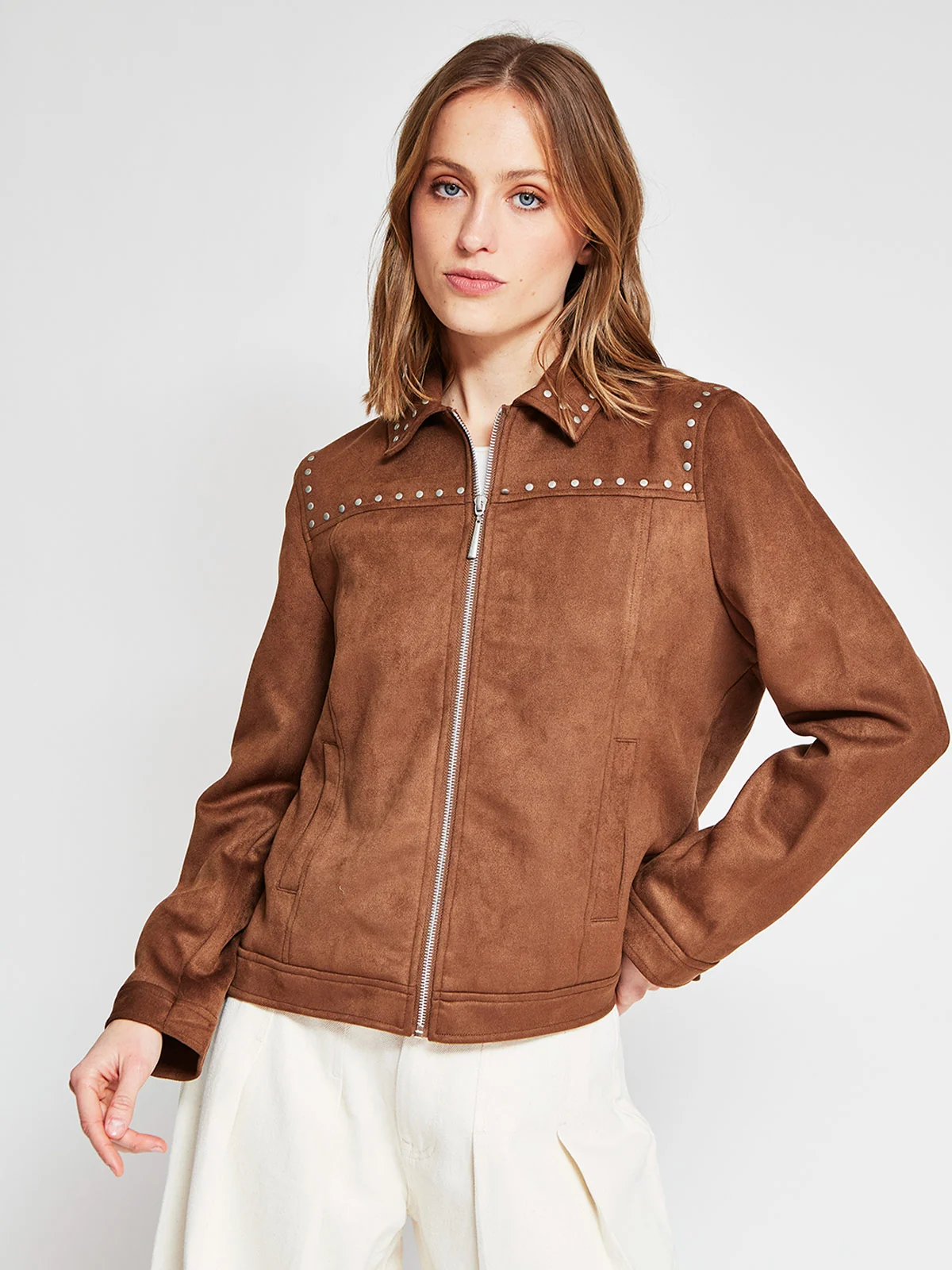 CHAQUETA MUJER AZIZ CORTA TACHAS - 2
