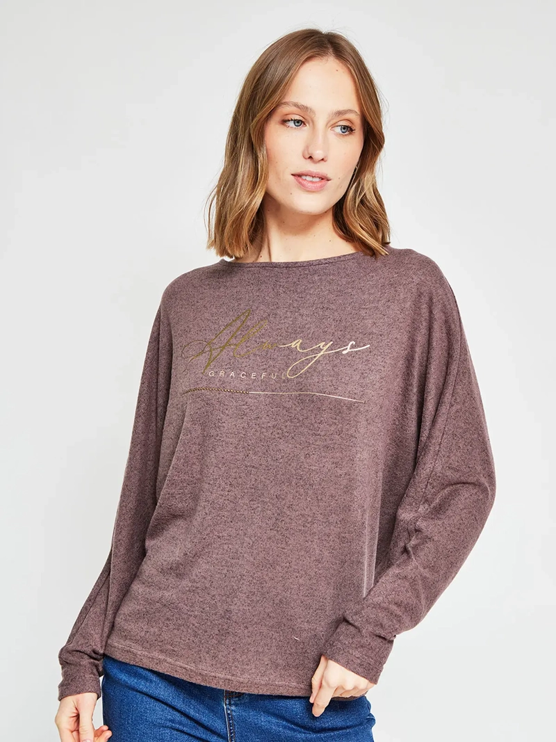 POLERA MUJER AZIZ MANGA LARGA TACHAS - 2