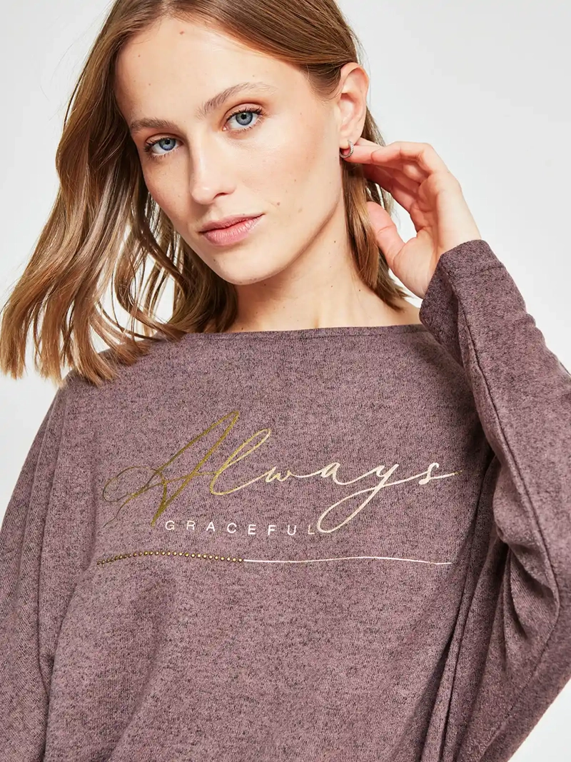 POLERA MUJER AZIZ MANGA LARGA TACHAS - 4