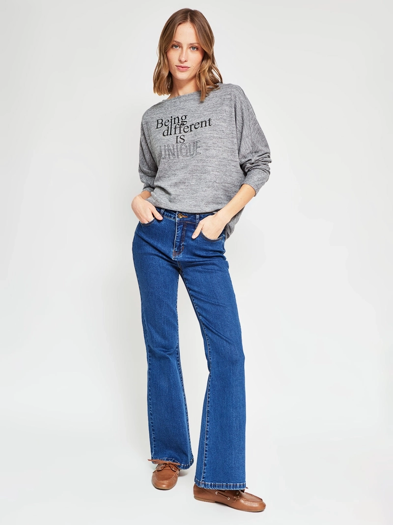 POLERA MUJER AZIZ MANGA LARGA TACHAS - 4