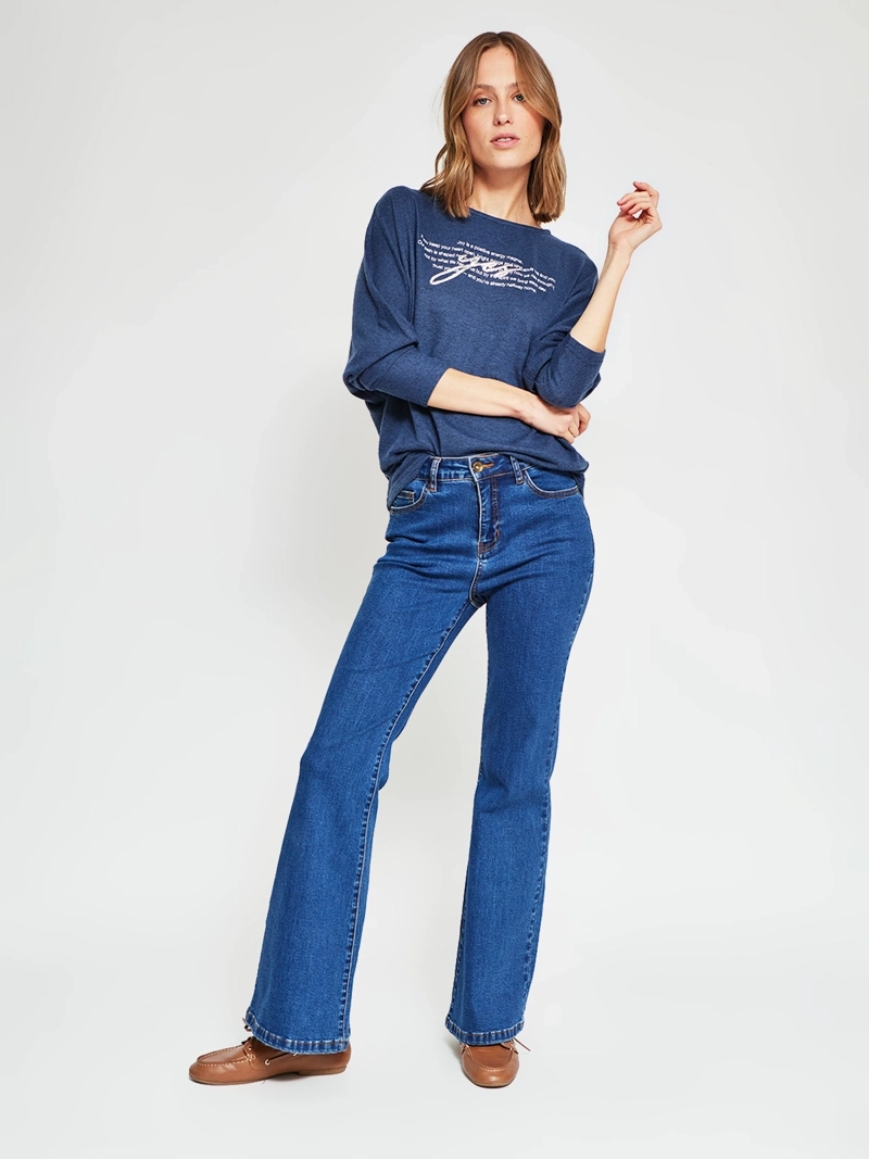 POLERA MUJER AZIZ MANGA LARGA TACHAS - 5