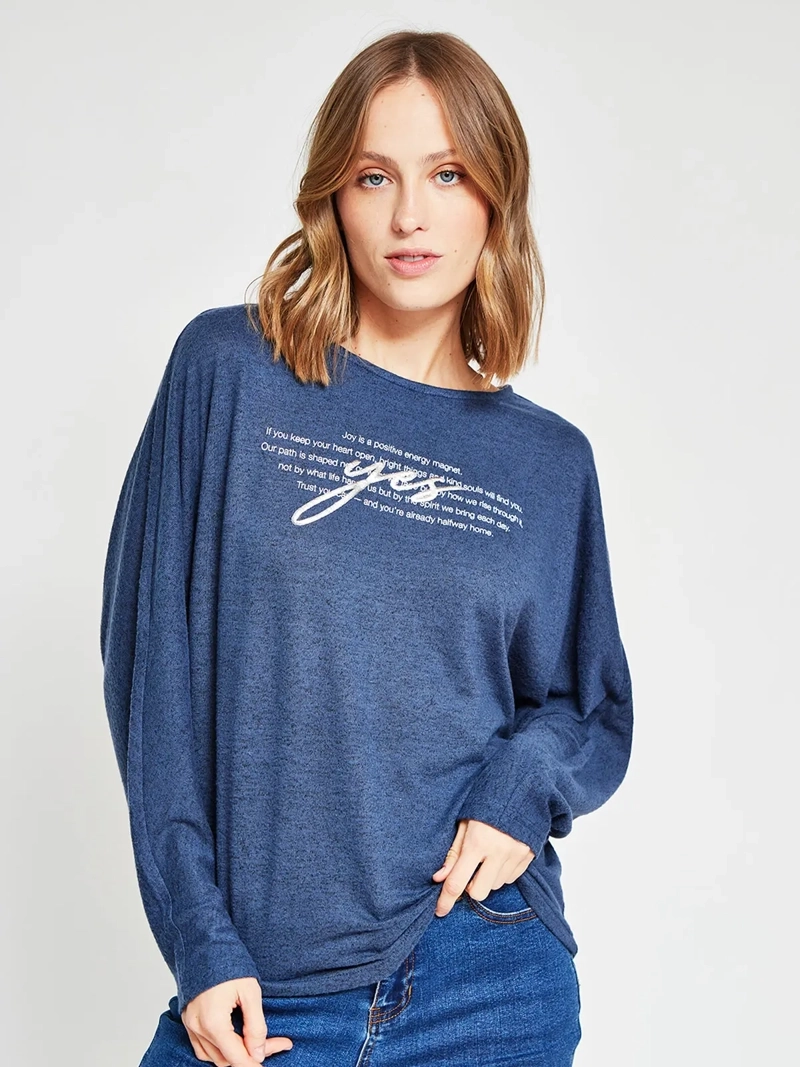 POLERA MUJER AZIZ MANGA LARGA TACHAS - 2