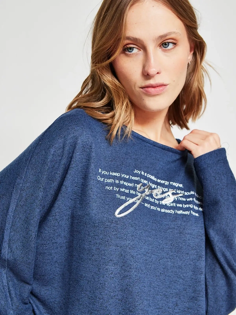 POLERA MUJER AZIZ MANGA LARGA TACHAS - 4