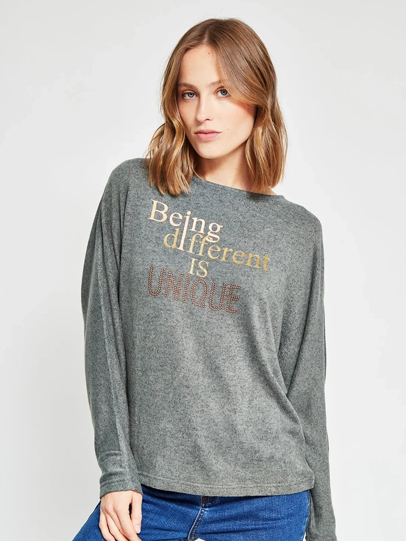 POLERA MUJER AZIZ MANGA LARGA TACHAS - 2