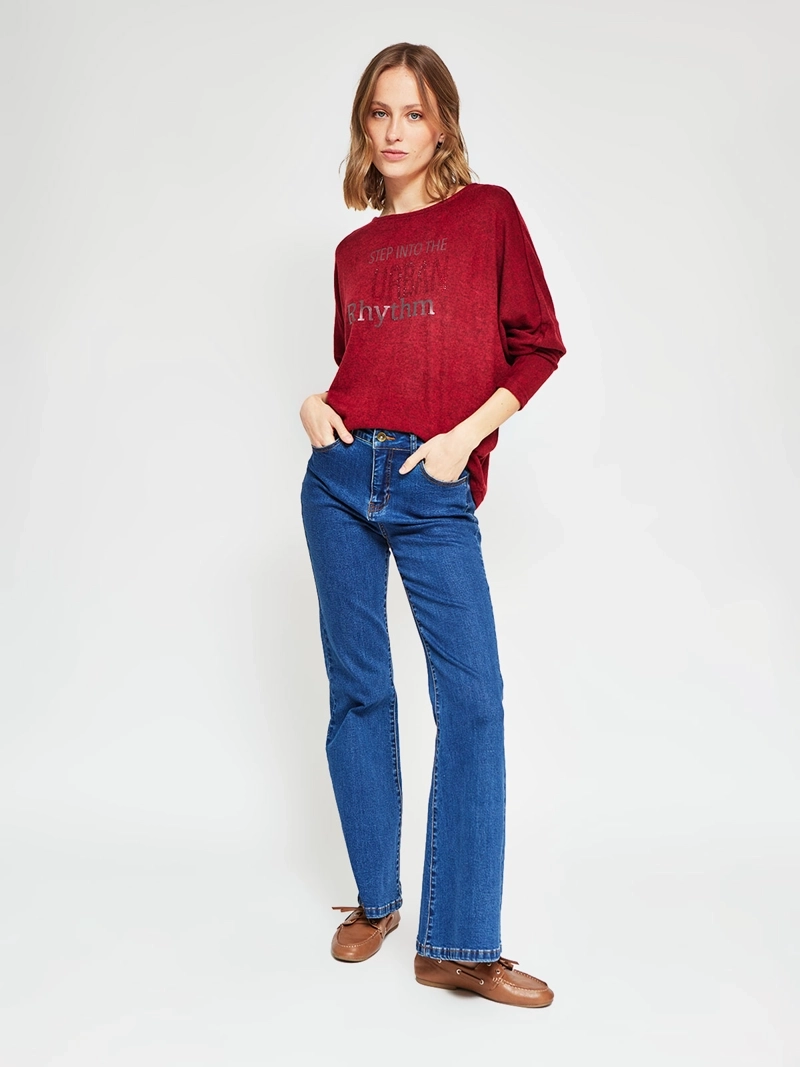 POLERA MUJER AZIZ MANGA LARGA TACHAS - 5