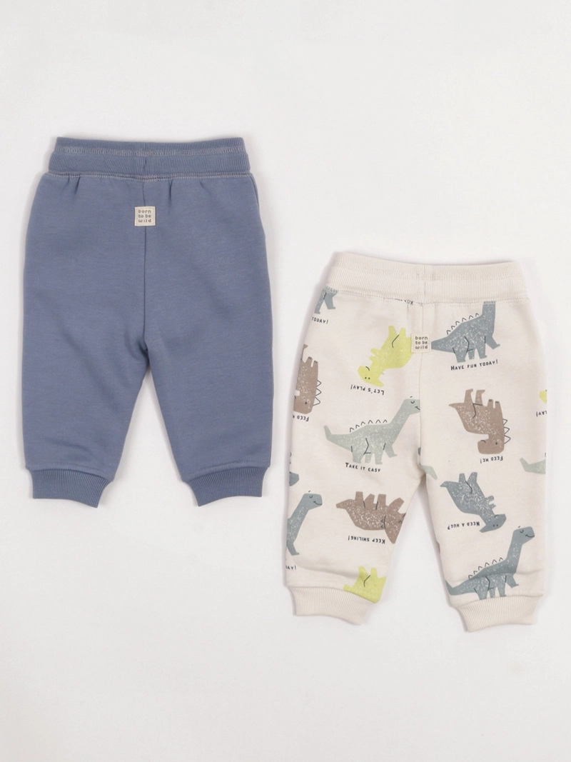 PACK X2 PANTALÓN DE BUZO NIÑO BABY HARVEST LISO Y ESTAMPADO - 2