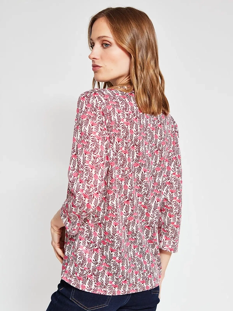 POLERA MUJER AZIZ MANGA 3/4 ESTAMPADA - 2