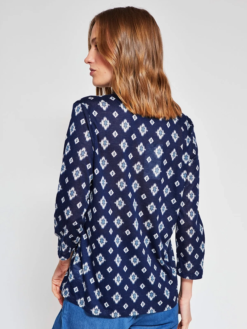 POLERA MUJER AZIZ MANGA 3/4 ESTAMPADA - 2
