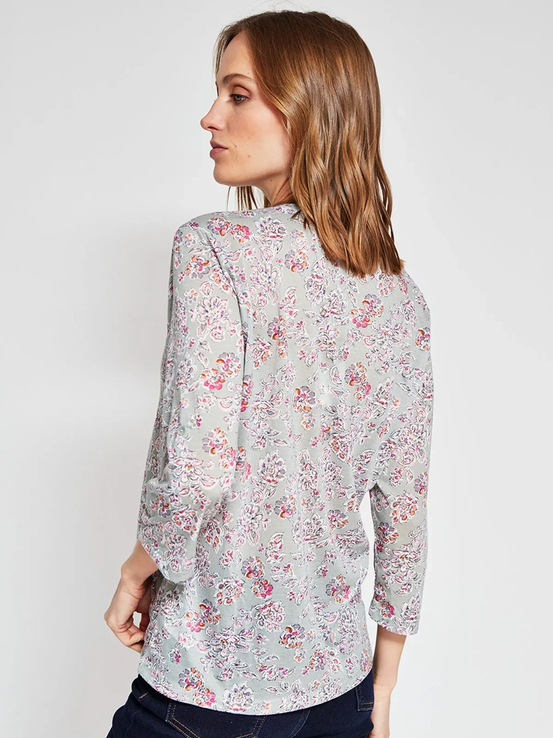 POLERA MUJER AZIZ MANGA 3/4 ESTAMPADA - 2