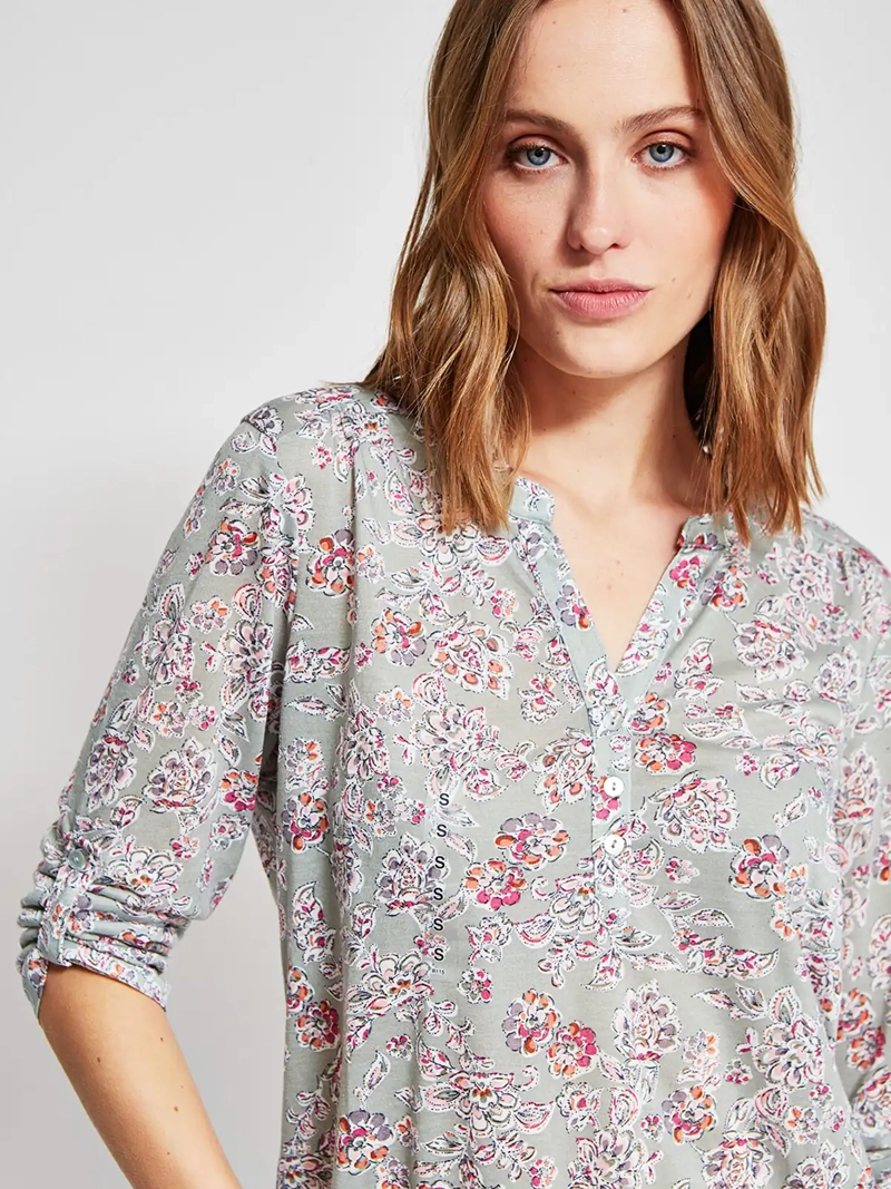 POLERA MUJER AZIZ MANGA 3/4 ESTAMPADA - 3