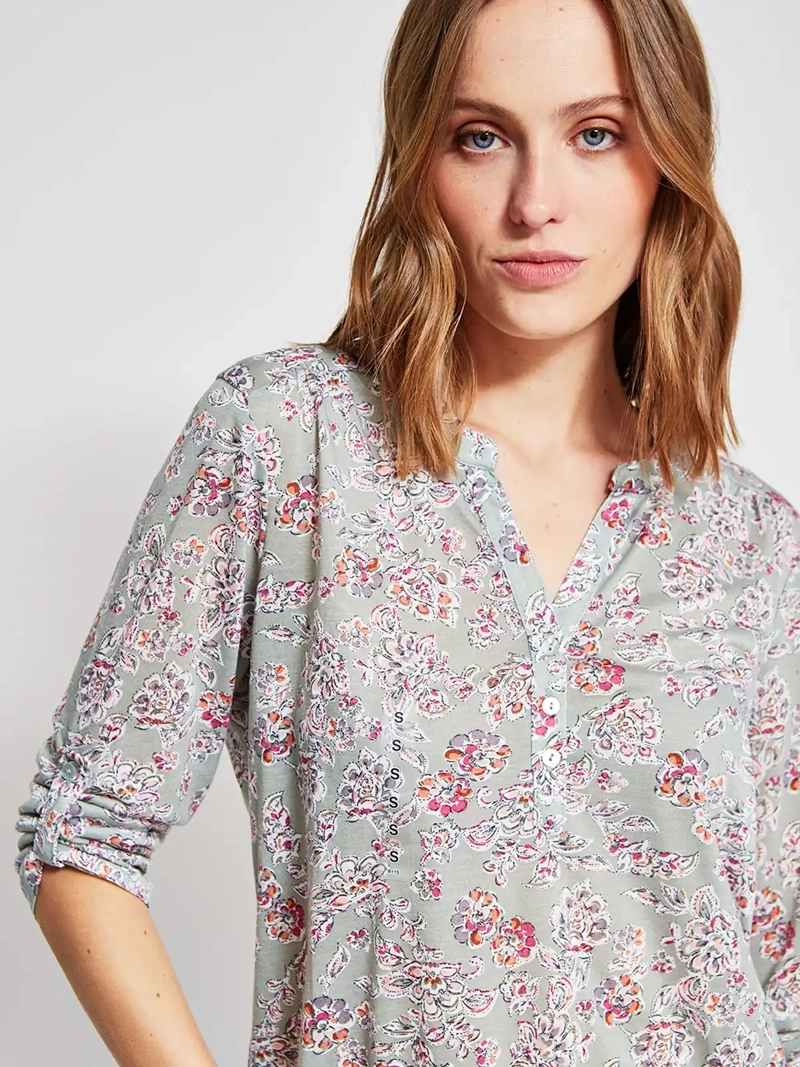 POLERA MUJER AZIZ MANGA 3/4 ESTAMPADA - 3