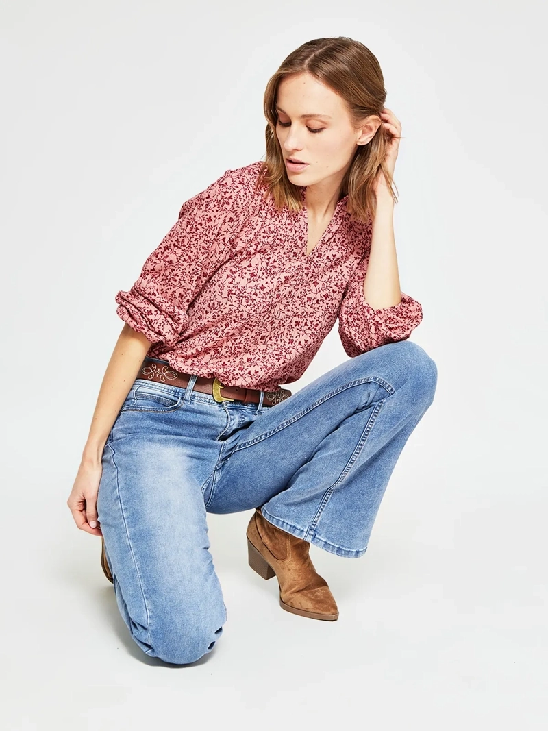 POLERA MUJER AZIZ MANGA LARGA ESTAMPADA - 5