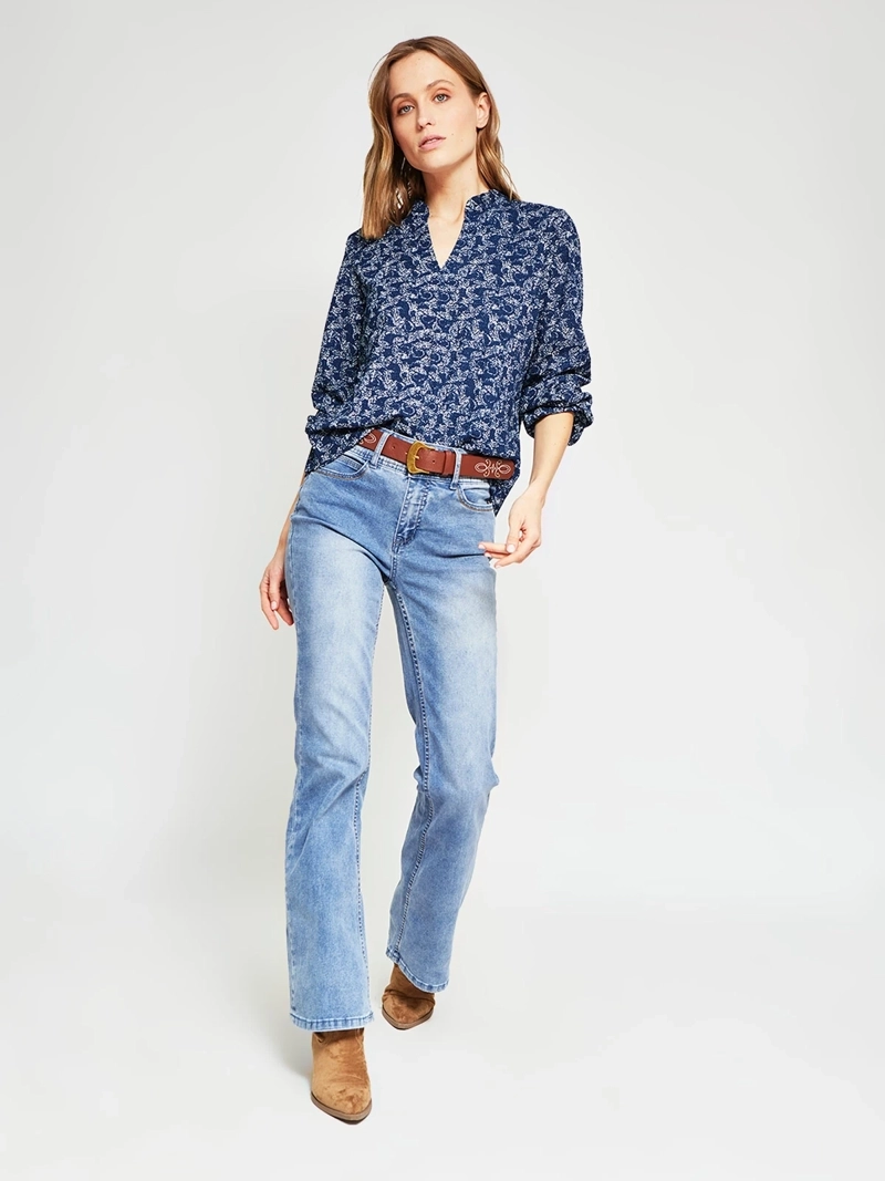 POLERA MUJER AZIZ MANGA LARGA ESTAMPADA - 5