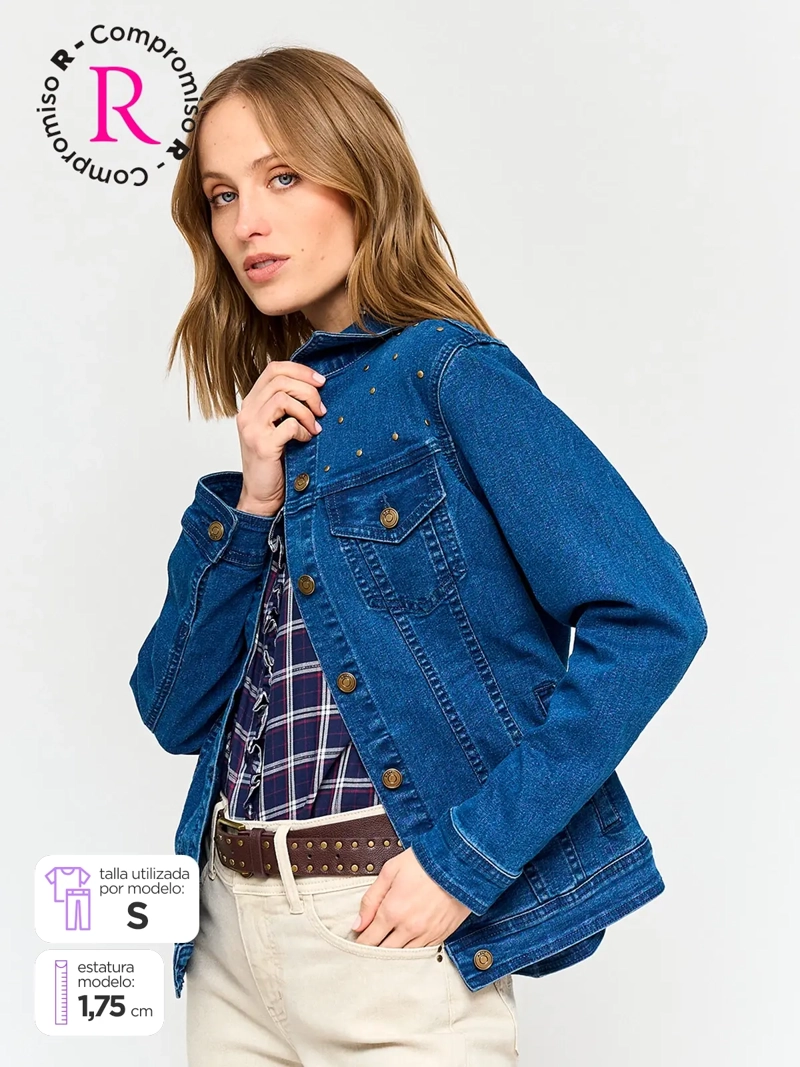 CHAQUETA MUJER AZIZ ALGODÓN CORTA DENIM - 1