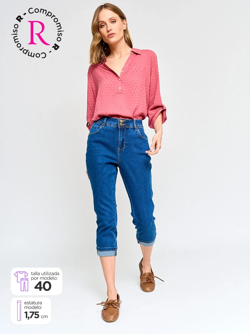 PANTALÓN MUJER AZIZ ALGODÓN CAPRI - 1