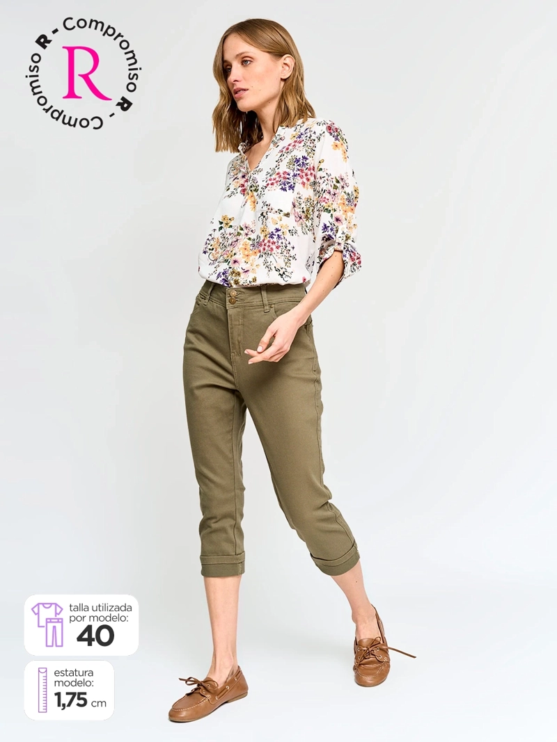 PANTALÓN MUJER AZIZ ALGODÓN CAPRI - 1