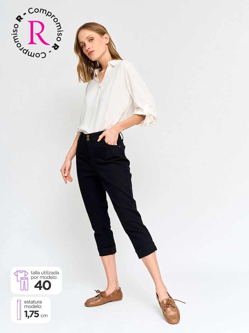 PANTALÓN MUJER AZIZ ALGODÓN CAPRI - 1