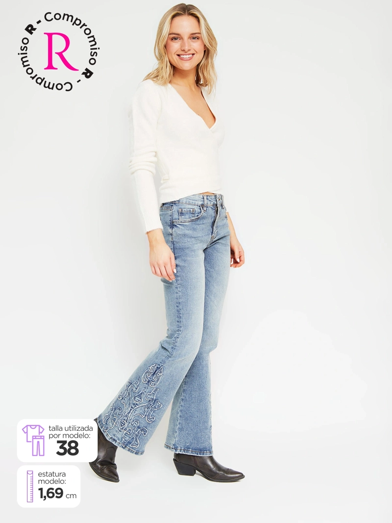 JEANS MUJER INDEX ALGODÓN PARCHE - 2