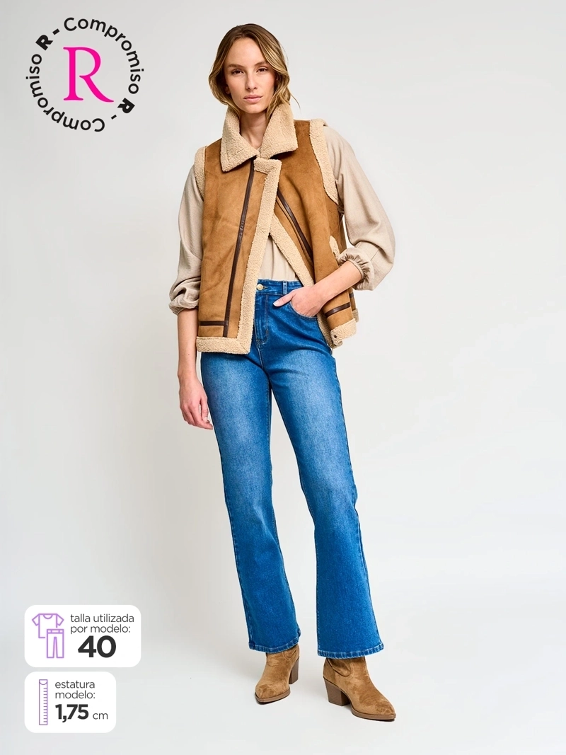 JEANS MUJER AZIZ ALGODÓN FLARE