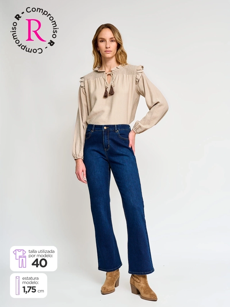 JEANS MUJER AZIZ ALGODÓN FLARE