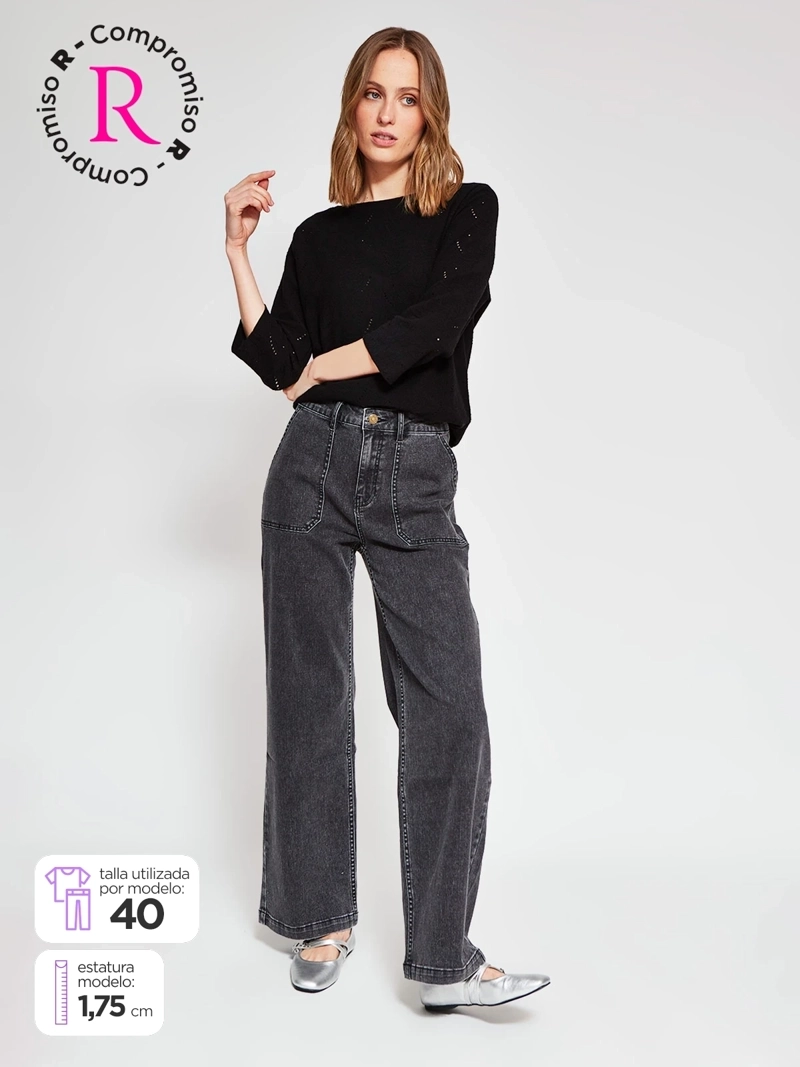 JEANS MUJER AZIZ ALGODÓN RECTO - 1