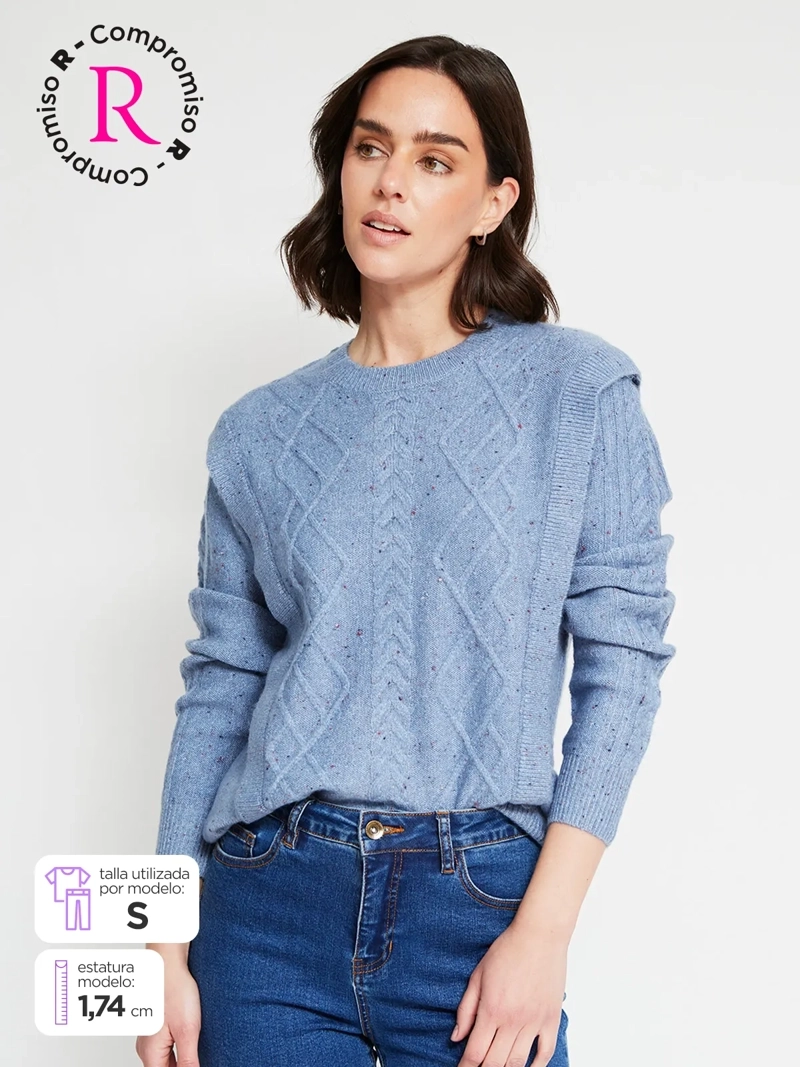 SWEATER MUJER AZIZ MANGA LARGA