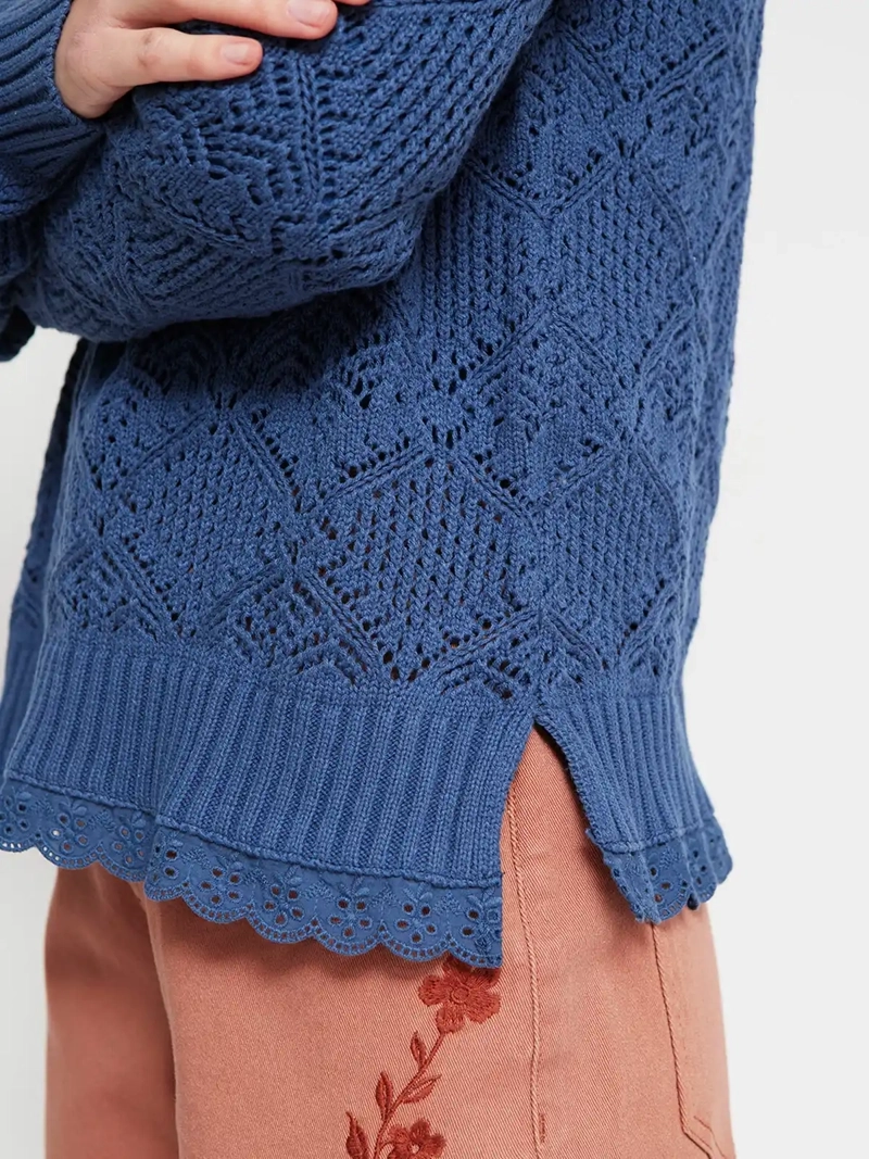 SWEATER MUJER AZIZ ALGODÓN MANGA LARGA CALADO - 4