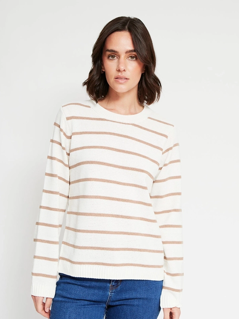 SWEATER MUJER AZIZ MANGA LARGA RAYADO - 2
