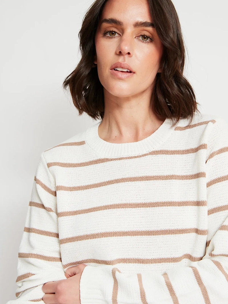 SWEATER MUJER AZIZ MANGA LARGA RAYADO - 4