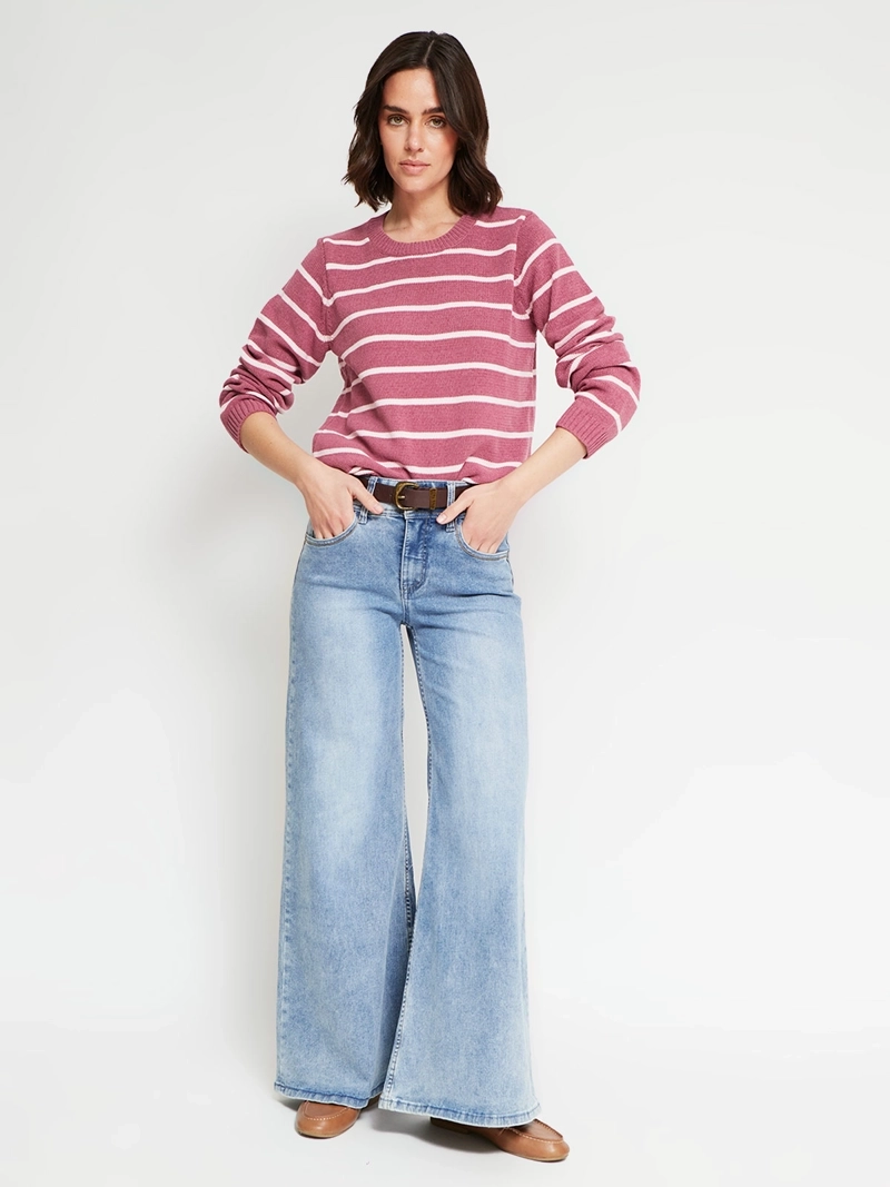 SWEATER MUJER AZIZ MANGA LARGA RAYADO - 5