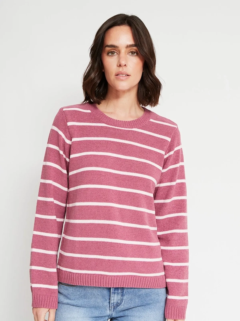 SWEATER MUJER AZIZ MANGA LARGA RAYADO - 2
