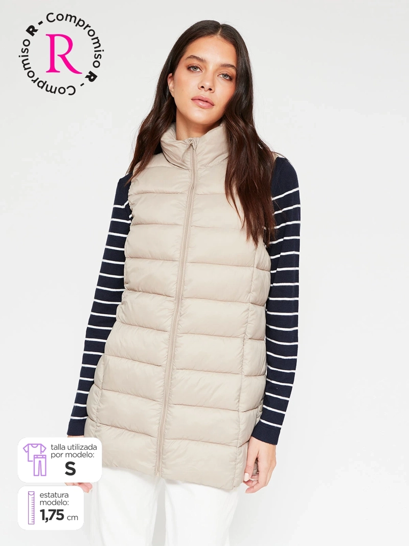 CHAQUETA MUJER AZIZ SIN MANGAS APERTURA LATERAL