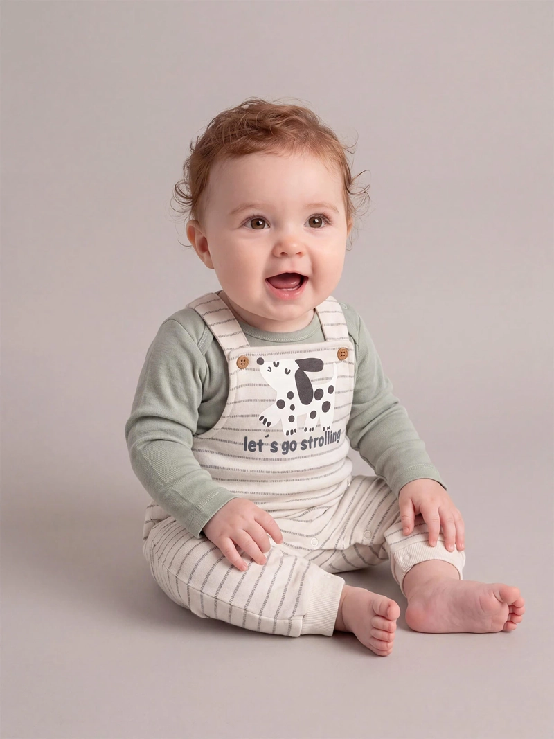 BABY HARVEST CONJUNTO JARDINERA + BODY NIÑO BABY HARVEST ALGODÓN