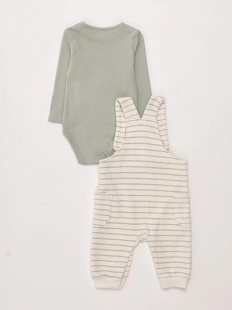CONJUNTO JARDINERA + BODY NIÑO BABY HARVEST ALGODÓN  - 2