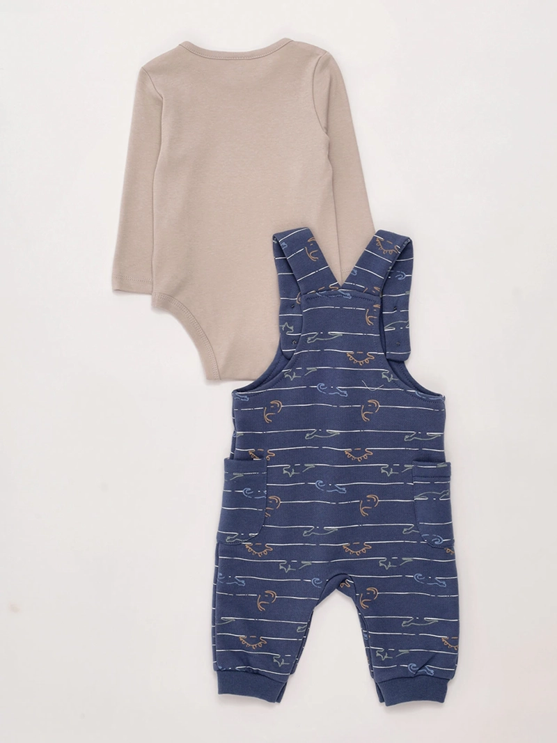 CONJUNTO JARDINERA + BODY NIÑO BABY HARVEST ALGODÓN  - 4
