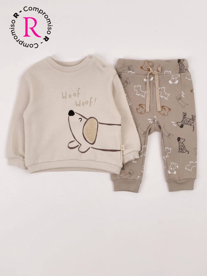 BABY HARVEST CONJUNTO POLERÓN + PANTALÓN DE BUZO NIÑO BABY HARVEST ALGODÓN ESTAMPADO
